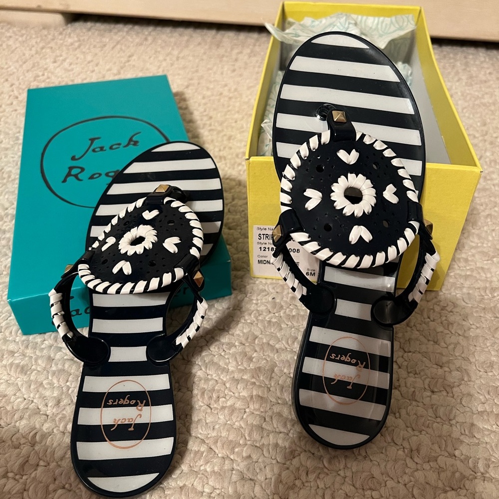 Jack Rogers worn once Georgica jelly shoes navy